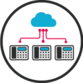 telephone system round icon